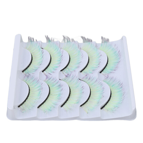 (AG03) 5x bunte Wimpern, lang, dramatisch, Farbverlauf 2
