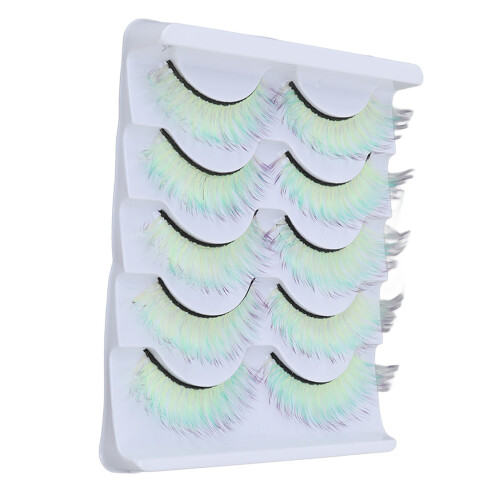 (AG03) 5x bunte Wimpern, lang, dramatisch, Farbverlauf 1