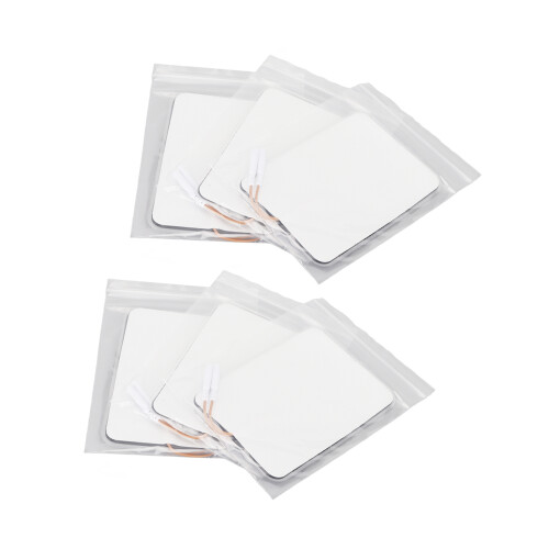 6x Elektrodenpads 8x12cm quadratisch Pin-Typ Massage 2