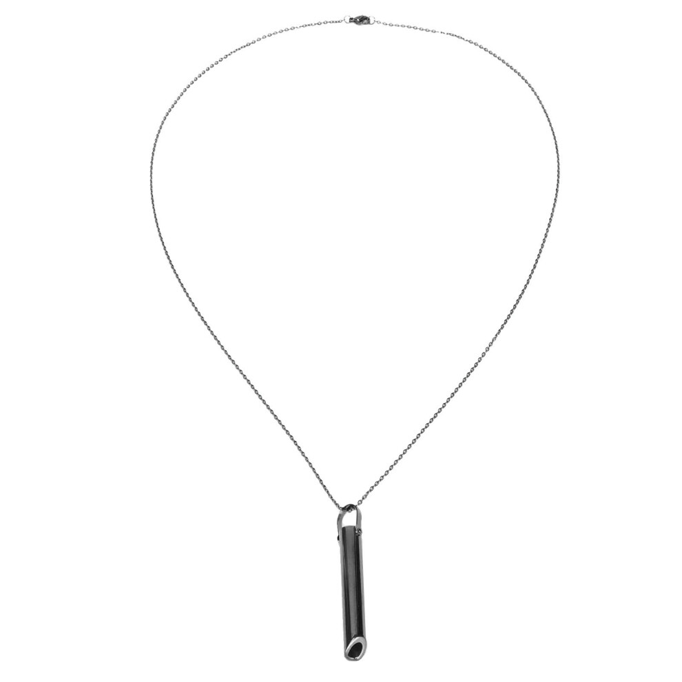(Black) Stainless Steel Breathing Stress Relief Necklace Gold