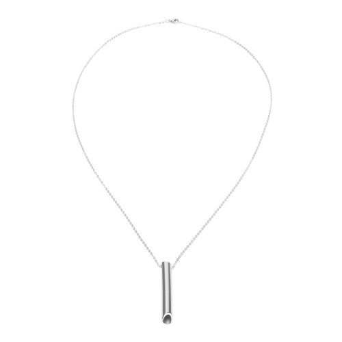 (Silver) Atem-Notfall-Silber-Angst-Whistle-Halskette aus Edelstahl