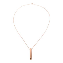 (Rose Gold) Atem-Notfall-Silber-Angst-Whistle-Halskette aus Edelstahl
