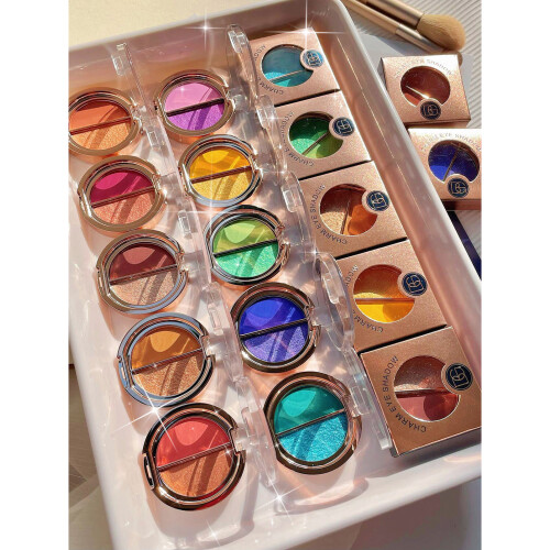 2-Farben Eyeshadow-Palette Glitter Matt 01 2