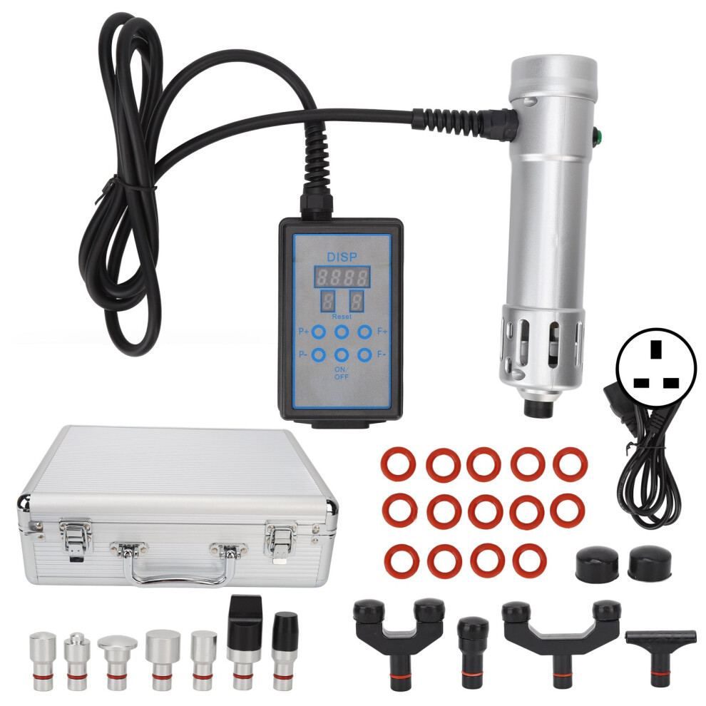 (UK Plug) Shock Wave Therapy Machine ED Treatment Silver 100-240V US Plug