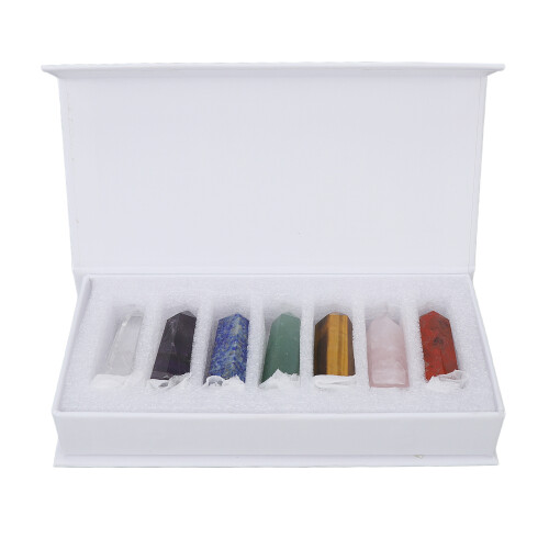 7x Heilstab-Set Chakra-Balance Energie-Stein Geschenk