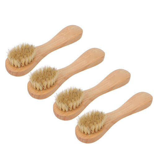 4x Peeling-Gesichtsbürste Holzgriff weiche Borsten 1