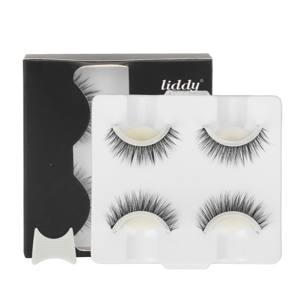 (LD-2202) 2 Pairs Glue Free Reusable False Eyelashes Natural Look LD-2202