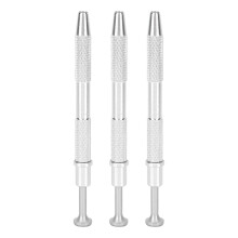 (Silver) Pinze Piercing 3 Pz, Afferratore Lingua 4 Denti, Strass, Argento