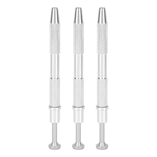 (Silver) Pinze Piercing 3 Pz, Afferratore Lingua 4 Denti, Strass, Argento
