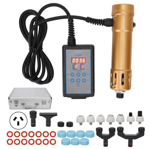 (AU Plug) Gold Shockwave Therapy Machine Micro Circulation 100-240V UK Plug