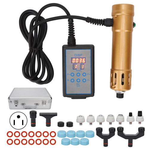 (US Plug) Gold Shockwave Therapy Machine Micro Circulation 100-240V UK Plug