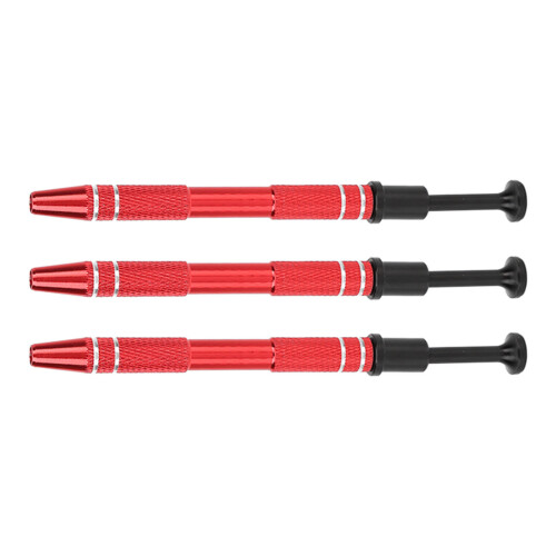 (Red) 3Pcs 4-Prong Piercing Ball Grabber Tweezers 1
