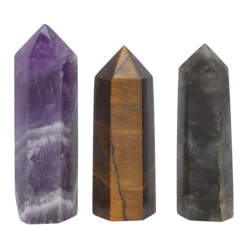 3x Heilwände Set Amethyst Labradorit Tigerauge
