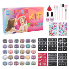24 Kleuren Tijdelijke Tattoo Glitter Kit 6 Kleuren