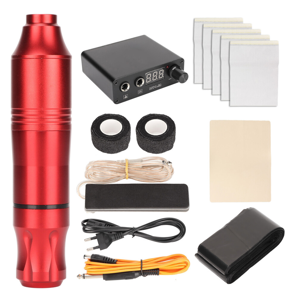 (EU Plug) Tattoo Machine Pen Kit with Power Supply for Beginners