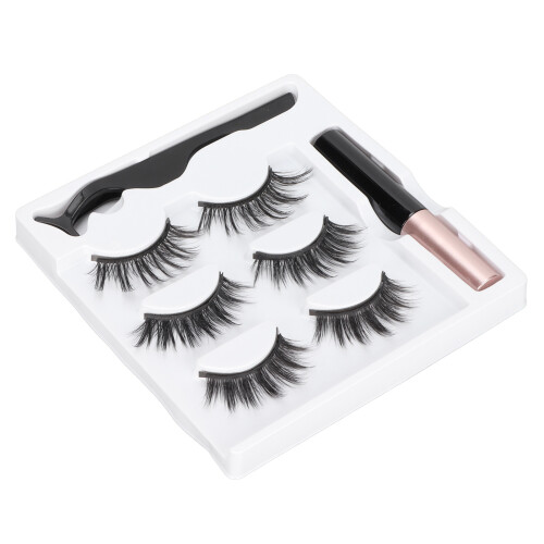3 Paar Magnet-Wimpern-Kit mit 6D-Tusche 5ml 1
