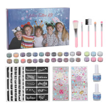 24 Colors Temporary Tattoo Glitter Powder Set incl. 6 Luminous Colors