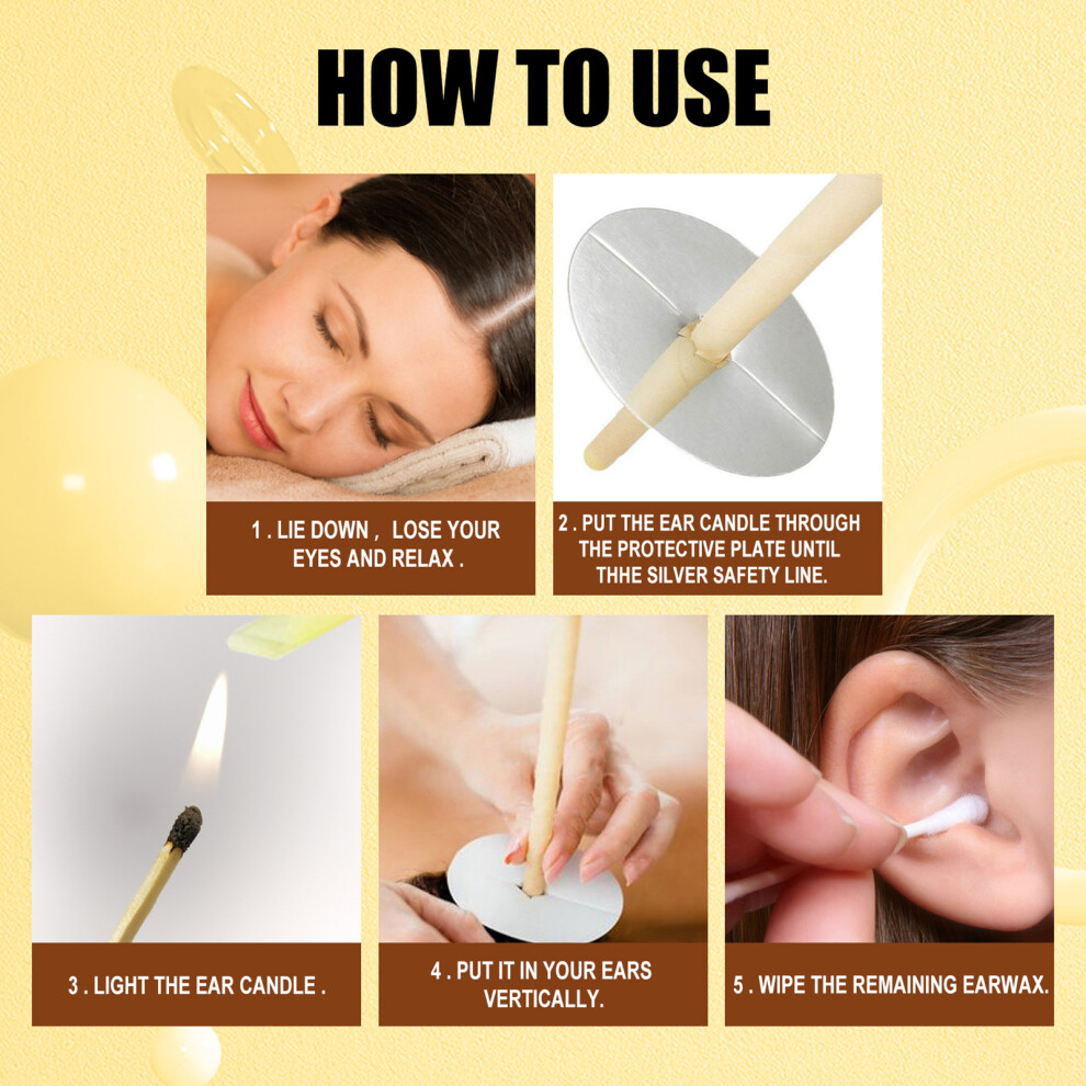 EELHOE 10Pcs Wax Ear Candles Cotton Swab Therapy Detox Refresh