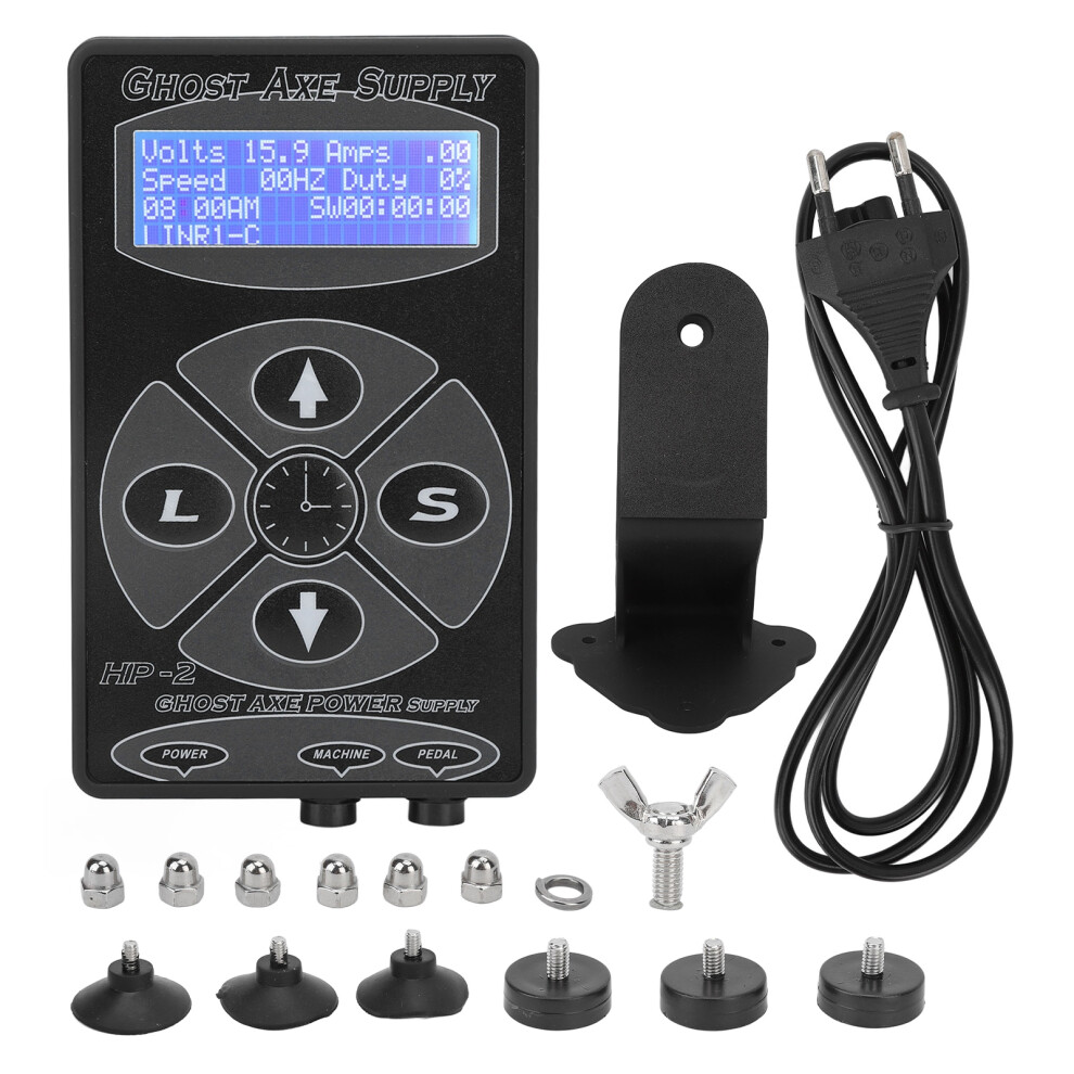(EU Plug) Tattoo Power Supply LCD 2 Pedal Modes 100-240V EU Plug