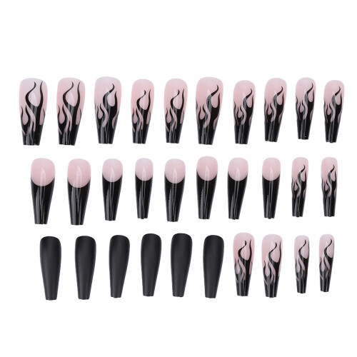 (A) Unghie Posticce Lunghe Forma Coffin Donna 1