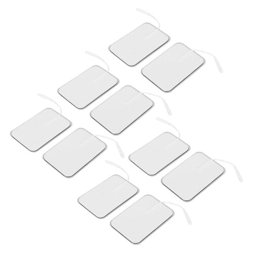 (2mm / 0.08in) 10pcs Rectangular Self Adhesive Electrode Pads 2.5mm 2