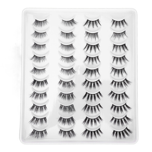 20 Paar Wimpern 4 Stile 6D Wiederverwendbar