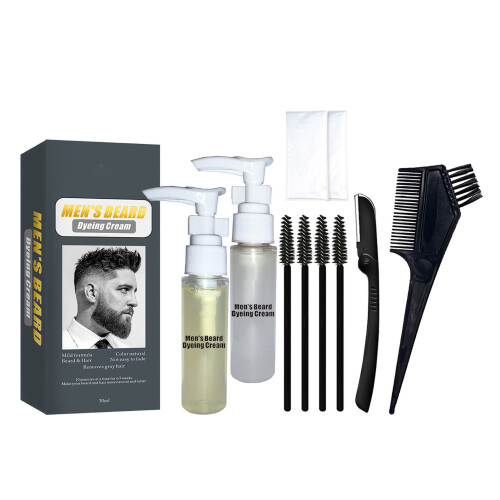 Herren-Bartfärbungssatz sanfte Grauhaar-Creme 1