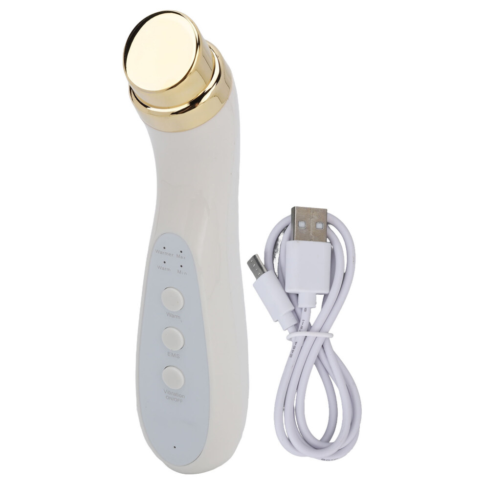 White (White) Facial Beauty Massager Hot Compress Vibration Ems Skin Tightening