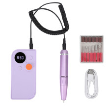 (Purple) Elektrische Nagelfeile 30000 U/min Tragbares Maniküre-Set