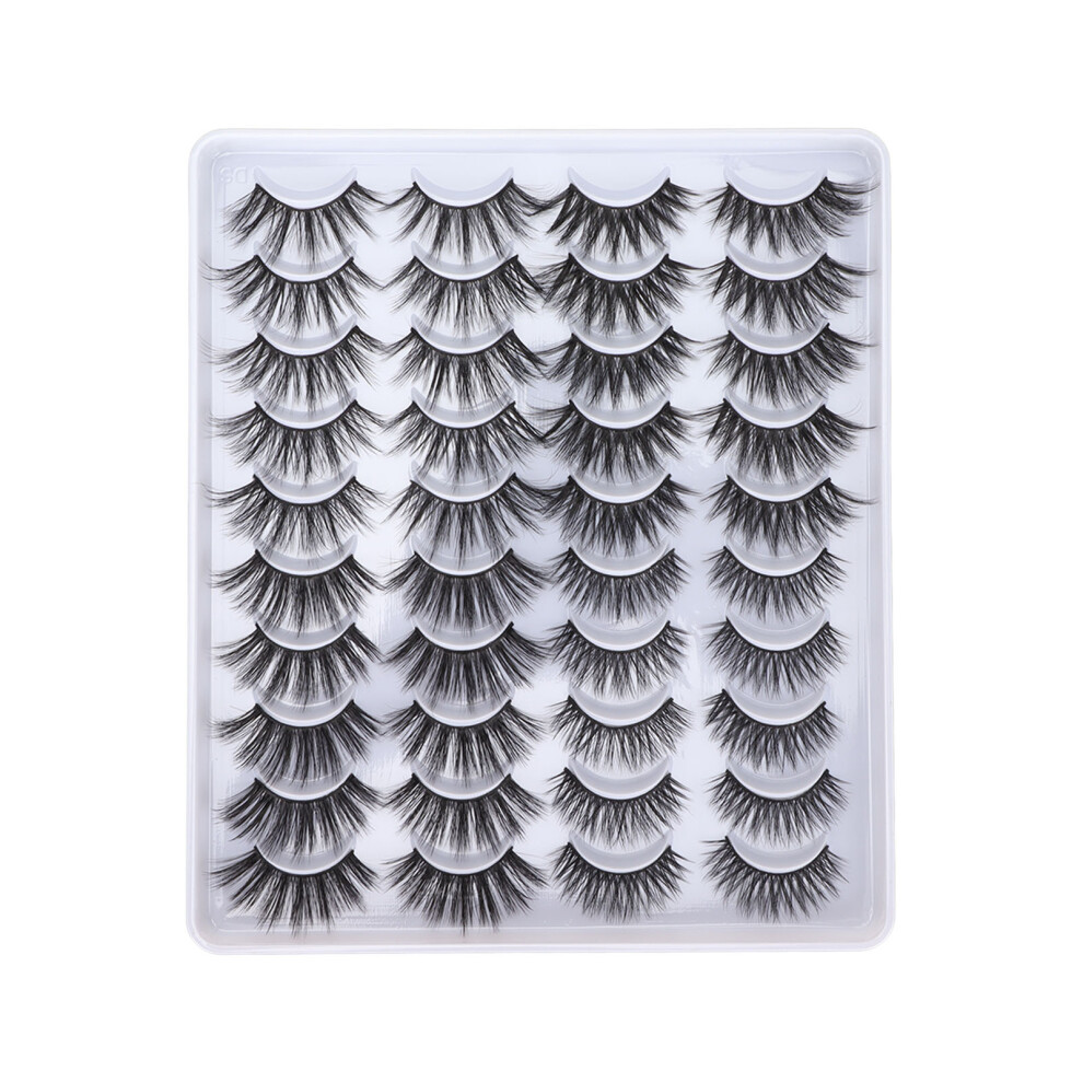 20 Pairs Semi Manual Soft Natural 6D False Eyelash for Cosplay