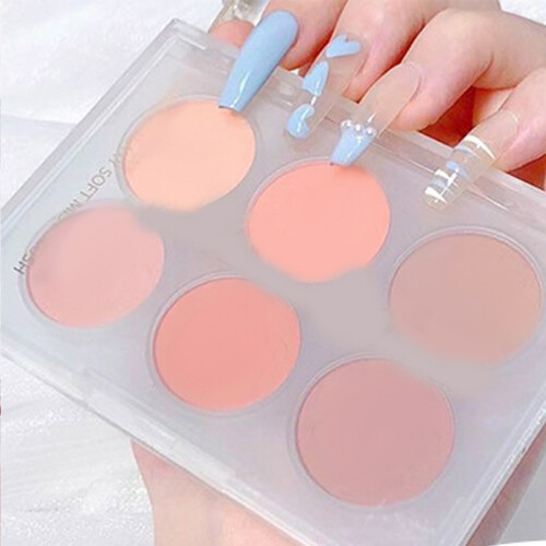 (Type B) 6-farbige matte Rouge-Palette Gesichtskontur Kosmetik 1