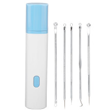 (Blue) Vacuüm Blackhead Remover Electric Pore Extractor 5 Stks Blauw