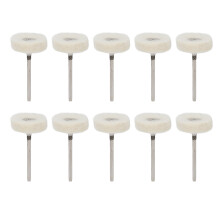 10pcs Dental Polishing Buffing Felt Wool Head Stainless Steel Mandrel