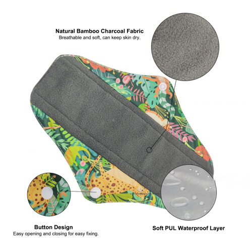 Reusable Bamboo Charcoal Menstrual Pads for Women 2