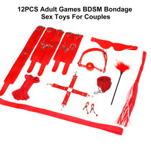 11PCS BDSM Set: Handcuffs, Ankle Cuffs, Collar, Gag, Nipple Clamps