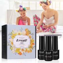 Anself 6-farbiges Gel-Lack-Set mit Basis-, Deck- & Mattlack + Werkzeug