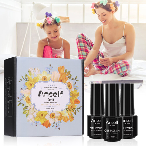 Anself 6-farbiges Gel-Lack-Set mit Zubehör