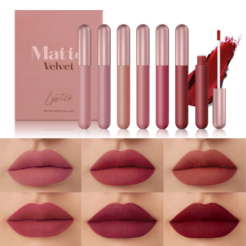6 Colors Waterproof Matte Liquid Lipstick Set