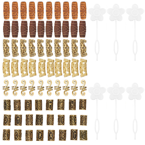 (Gold) DIY Haar Kralen Legering Hars Dreadlocks Goud Accessoire