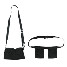 (Black) Mastectomy Drain Holder Elastic Band Mesh Shower Bag Black