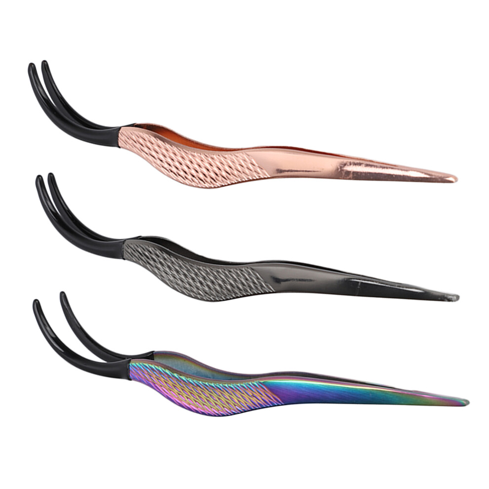 3pcs Eyelash Extension Tweezer Stainless Steel