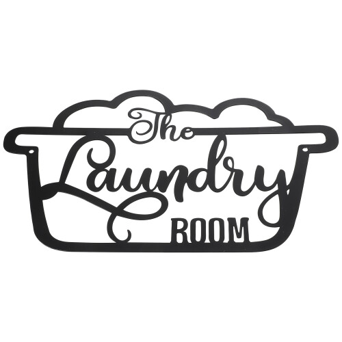 Rustic Black Iron Laundry Room Sign Creative Decorative Wall Art