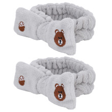 2x Make-up Stirnband aus weichem Fleece, elastisch