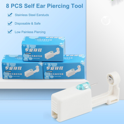 Kit Foratura Orecchie Acciaio 8Pz + 4 Coppie