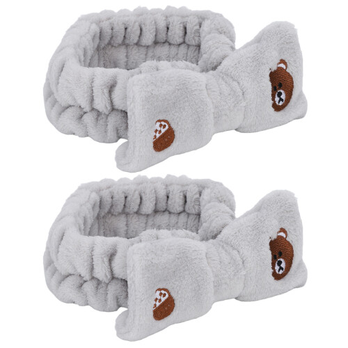 2x Make-up Stirnband aus weichem Fleece, elastisch 2