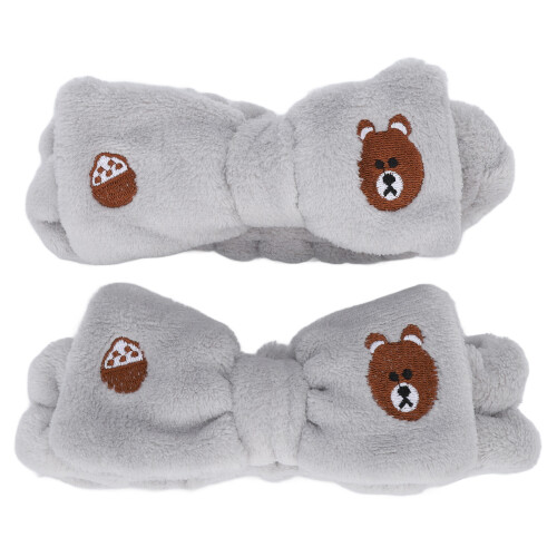 2x Make-up Stirnband aus weichem Fleece, elastisch 1