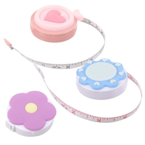 3Pièces Mini Mètre Ruban PVC Coloré Pour Couture