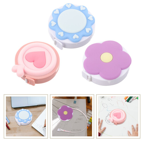 3Pièces Mini Mètre Ruban PVC Coloré Pour Couture 2