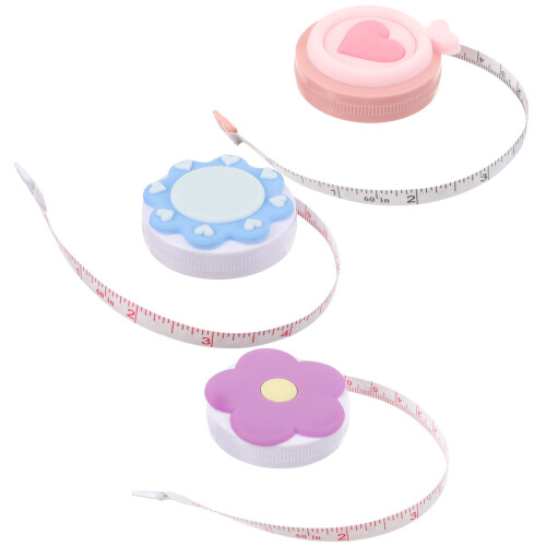 3Pièces Mini Mètre Ruban PVC Coloré Pour Couture 1