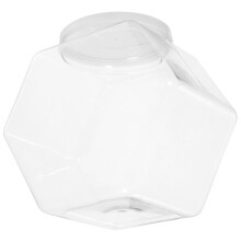 Clear Glass Kaka Låda Kapacitet Hexagon Kakbehållare